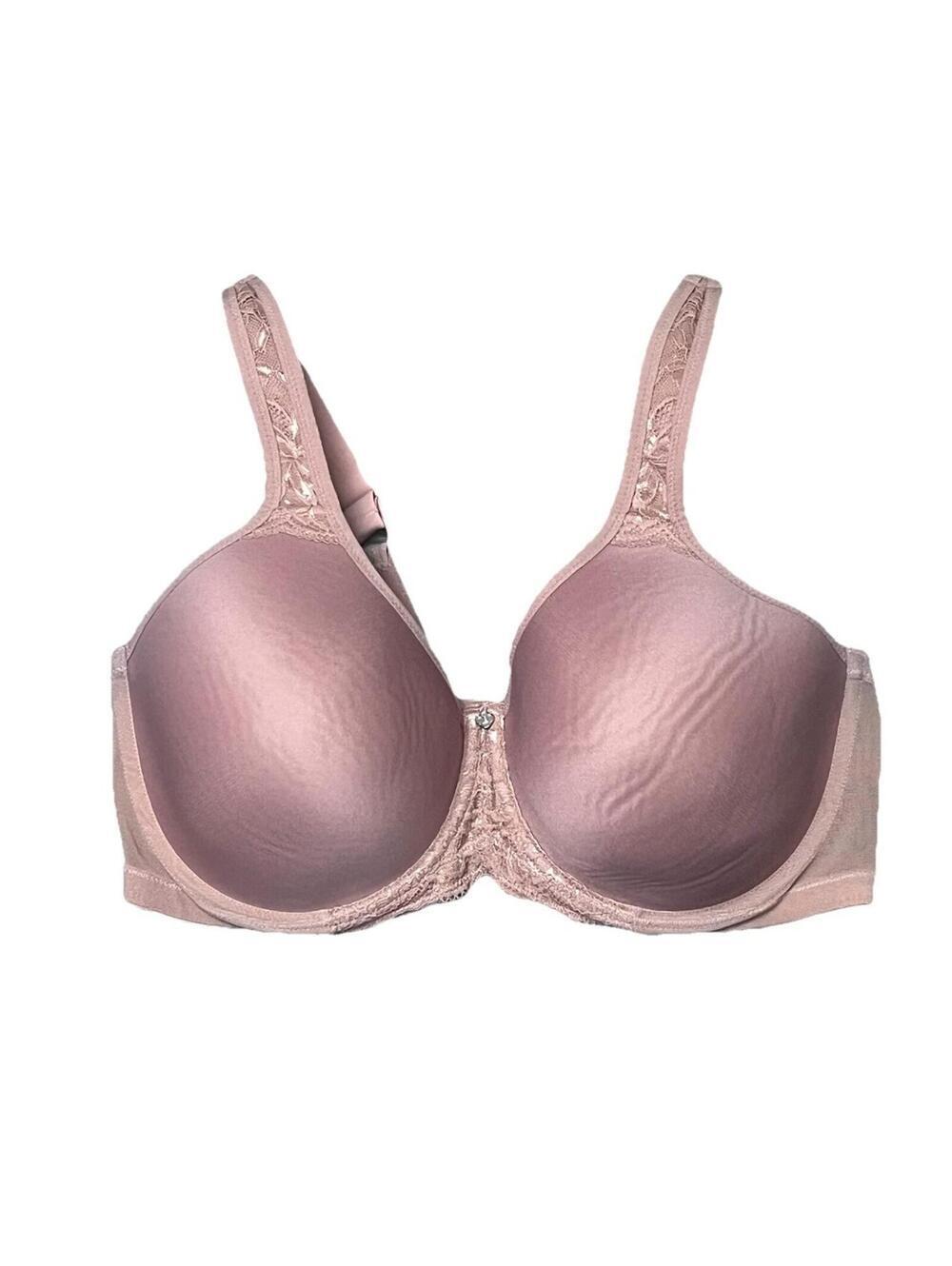 Breezies 40D Nude Tan Underwire T-Shirt Bra Smooth Full Coverage Lace Trim